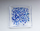 Clear with blue flakes square plate