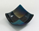Dark teal on iridescent teal square bowl