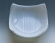 White with iridescent lines square bowl